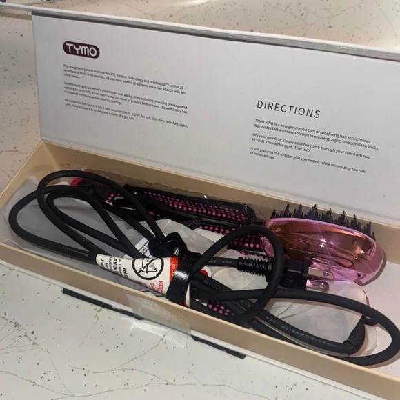 TYMO RING Hair Straightening Comb Brush OPEN BOX - Picture 2 of 4